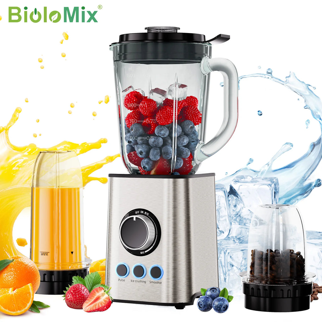 Batidora de vaso 3 en 1 de 1300W para smoothies
