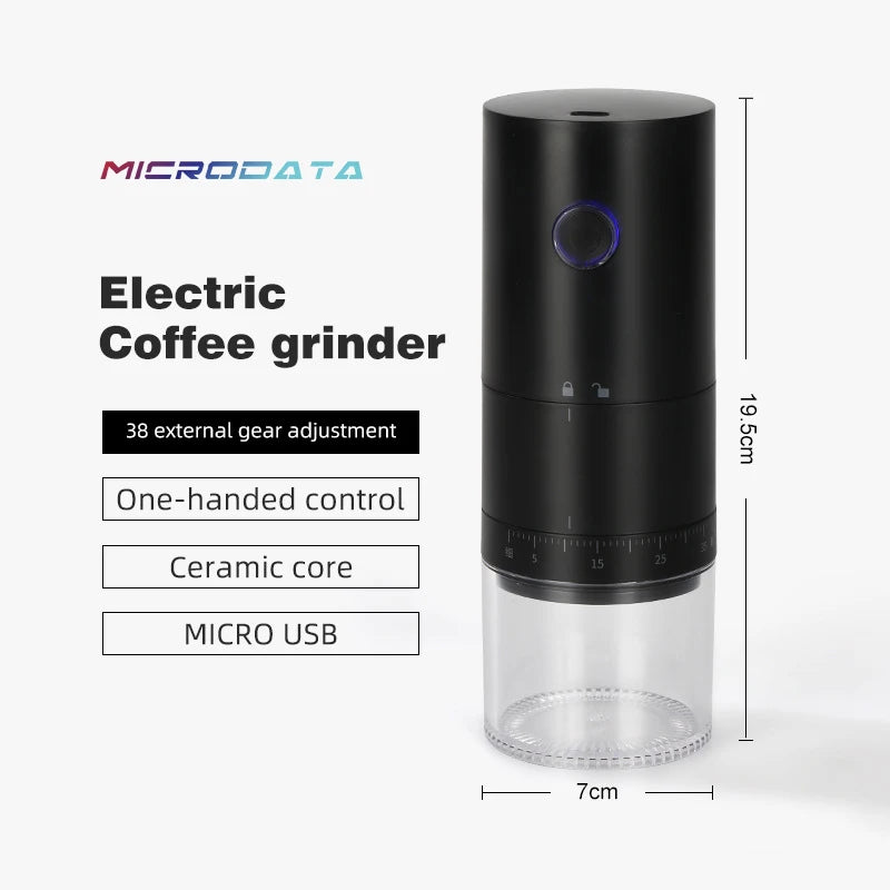 Molinillo de Café Eléctrico Portátil — Muelas Cerámicas Ajustables