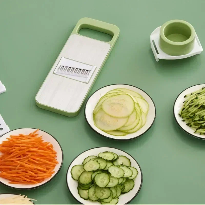 Cortador de Verduras 5 en 1 — Juliana, Rodajas y Dados al Instante