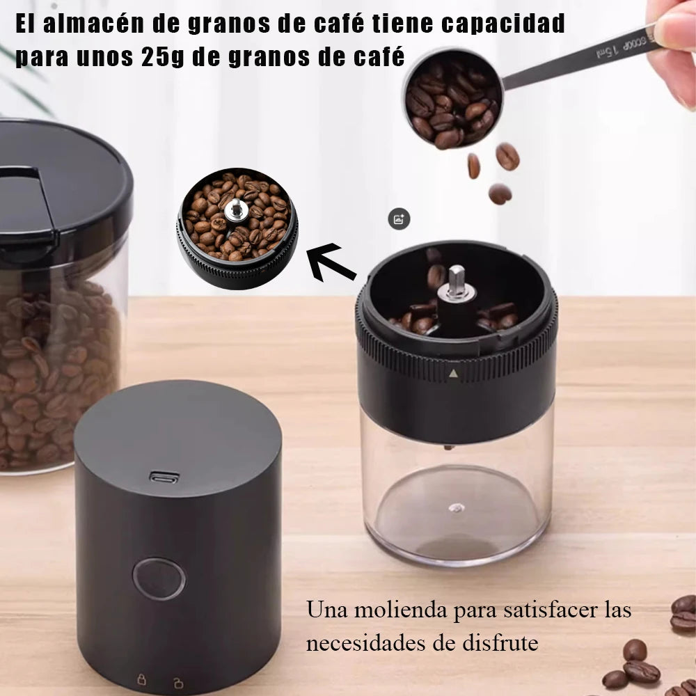 Molinillo de Café Eléctrico Portátil — Muelas Cerámicas Ajustables