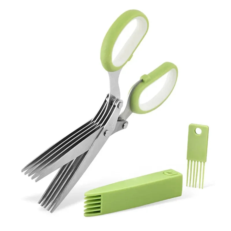 Tijeras de cocina multicorte de 5 hojas para picar hierbas y especias