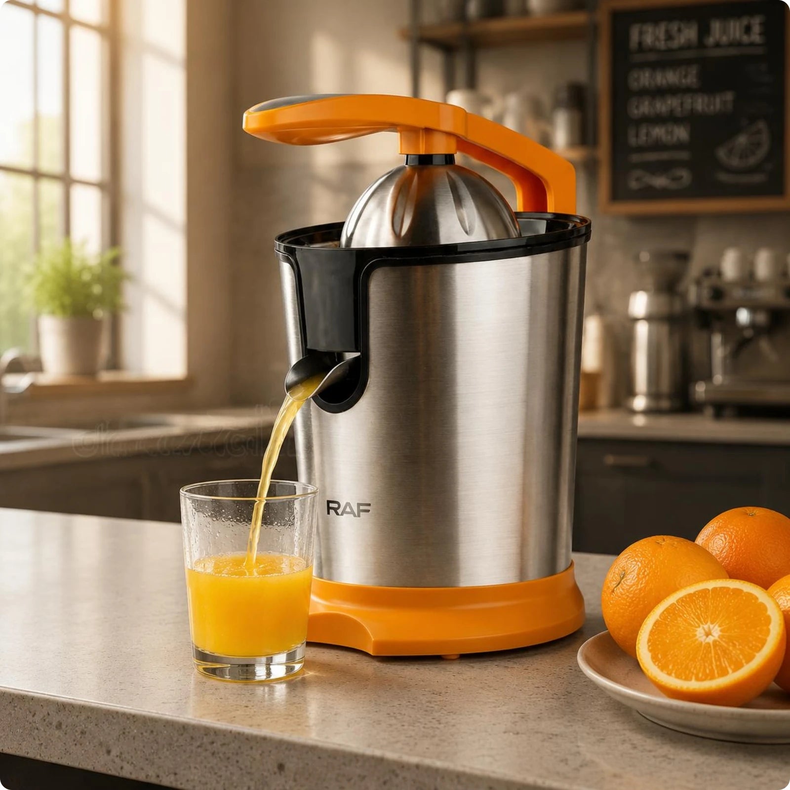 Exprimidor de Naranjas Eléctrico Automático — Zumo Recién Hecho