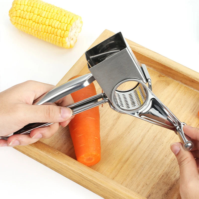 Rallador Rotatorio de Queso — Tambores Intercambiables de Acero