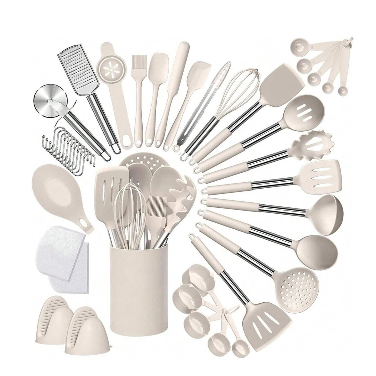 Set de 43 utensilios de cocina de silicona