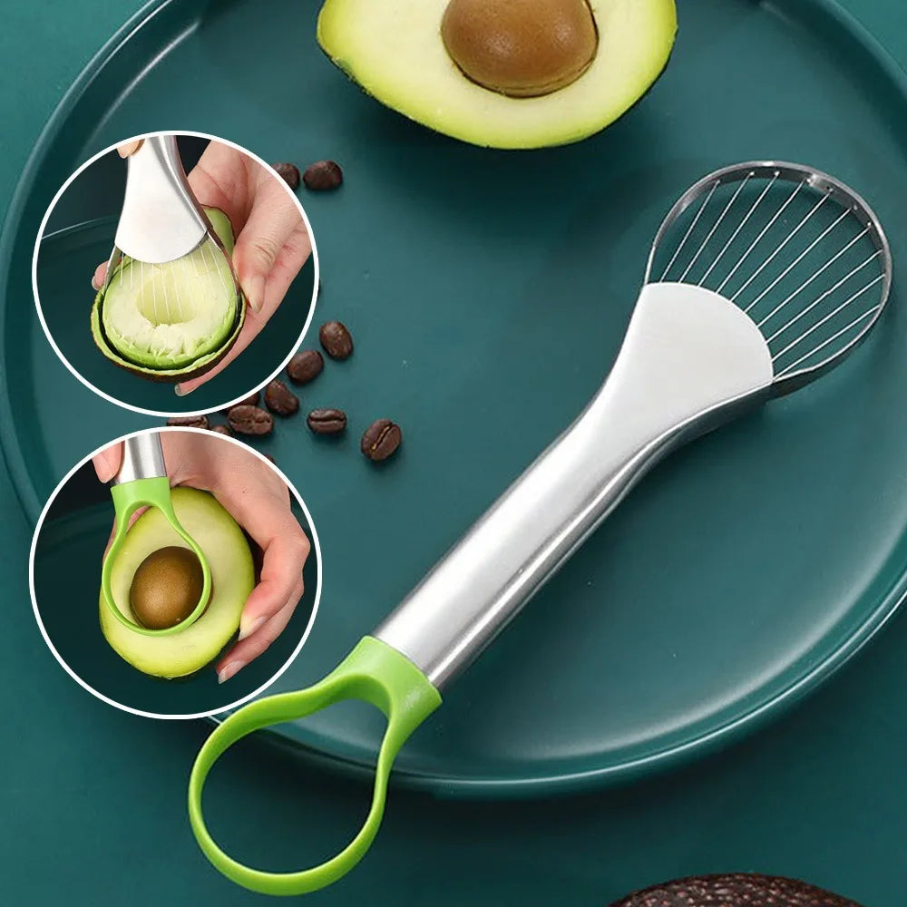 Cuchillo de aguacate 2 en 1 de acero inoxidable