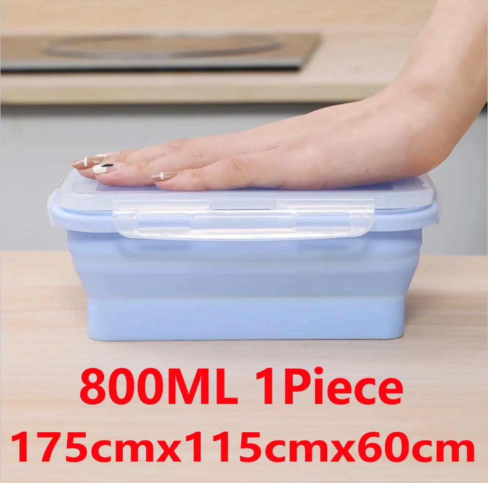 Set de Fiambreras de Silicona Plegables (4 uds) — Ahorra Espacio