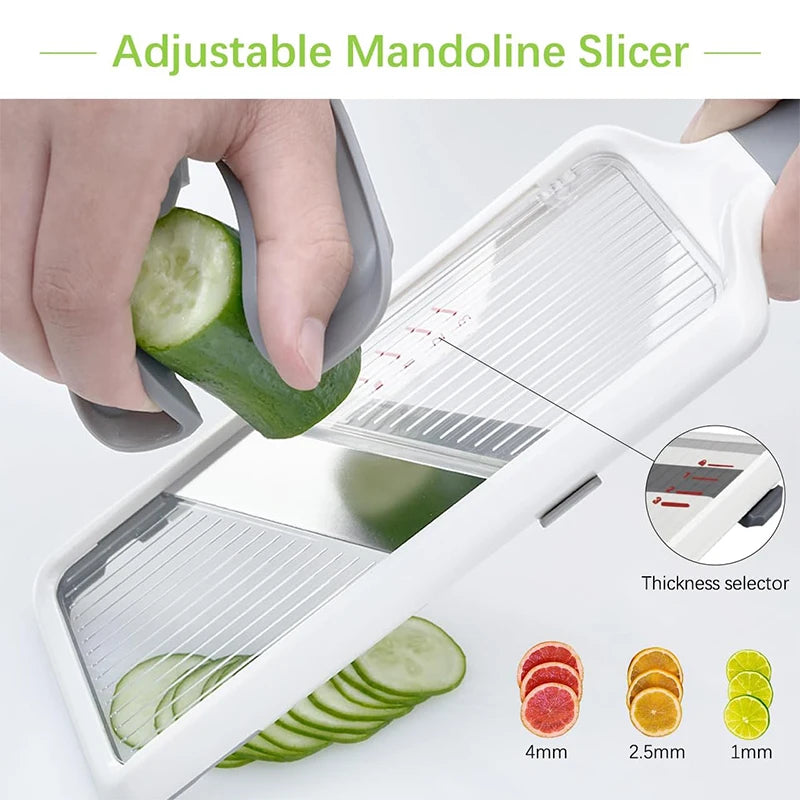 Mandolina Cortadora Ajustable de Acero Inoxidable