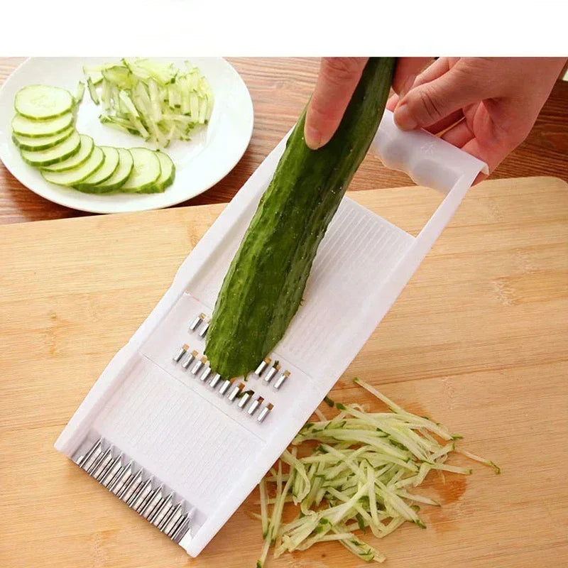 Cortador de Verduras 5 en 1 — Juliana, Rodajas y Dados al Instante