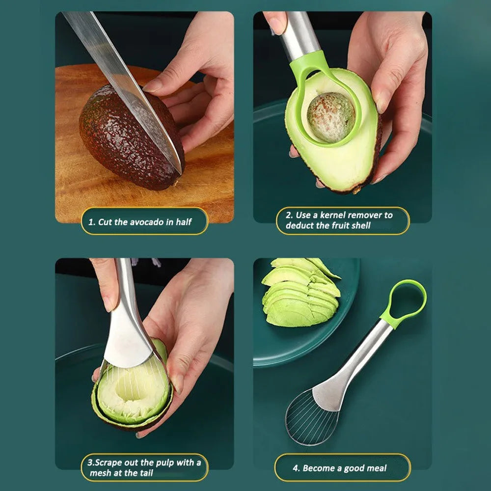 Cuchillo de Aguacate 2 en 1 — Corta y Lonchea en un Gesto