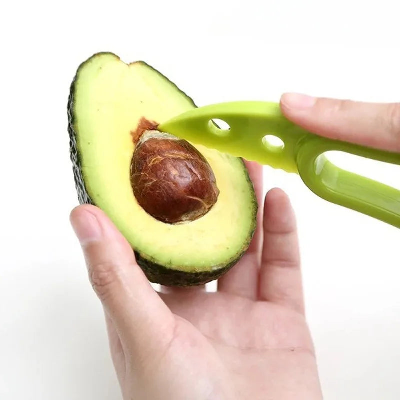 Cortador de Aguacate 3 en 1 — Abre, Deshuesa y Lonchea Seguro